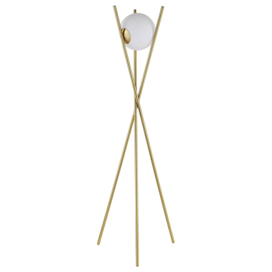 Yamileth Gold Floor Lamp - furniture place usa