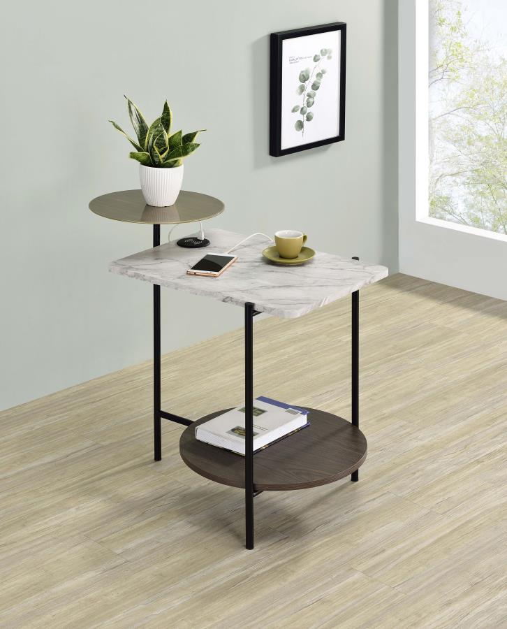 Ottilie White Side Table - furniture place usa