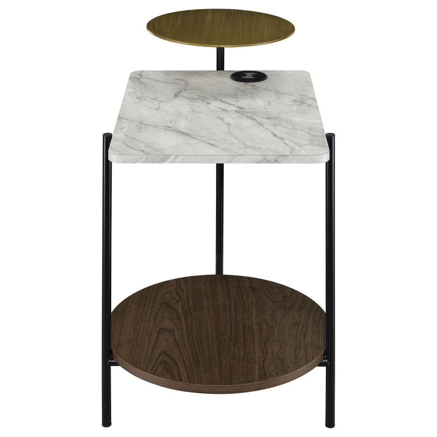 Ottilie White Side Table - furniture place usa