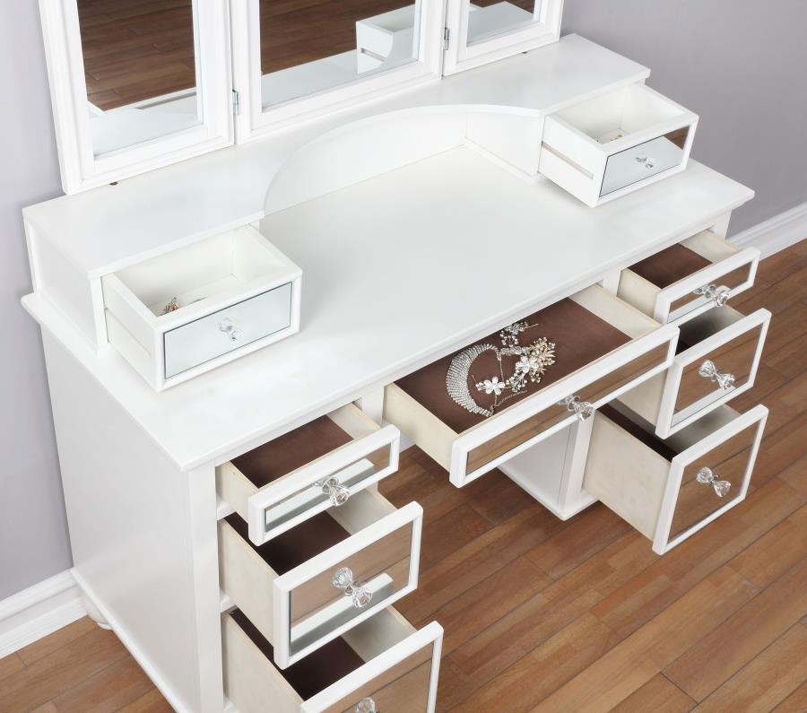 Reinhart White Vanity Set - furniture place usa