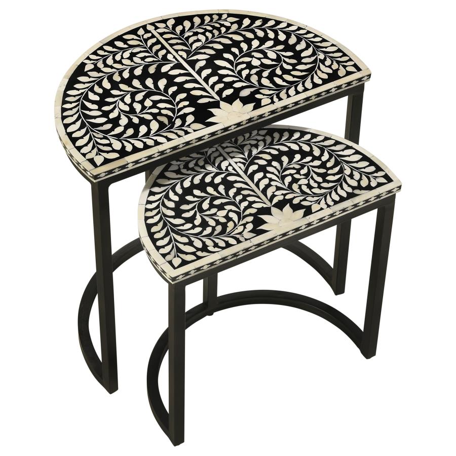 Zakiya Black 2 Pc Nesting Table - furniture place usa