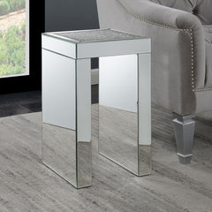 Audrey Silver Side Table - furniture place usa