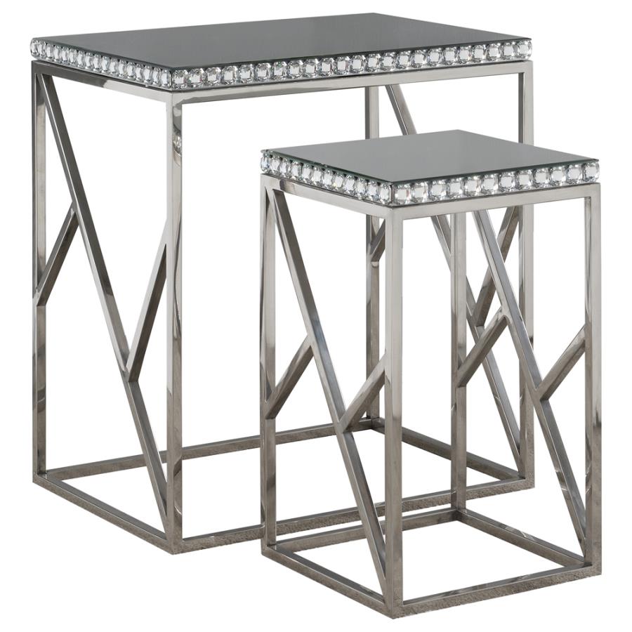 Betsy Silver 2 Pc Nesting Table - furniture place usa