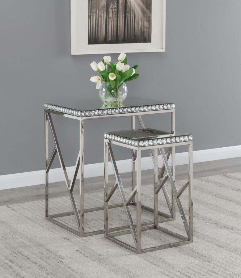 Betsy Silver 2 Pc Nesting Table - furniture place usa