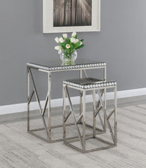 Betsy Silver 2 Pc Nesting Table - furniture place usa