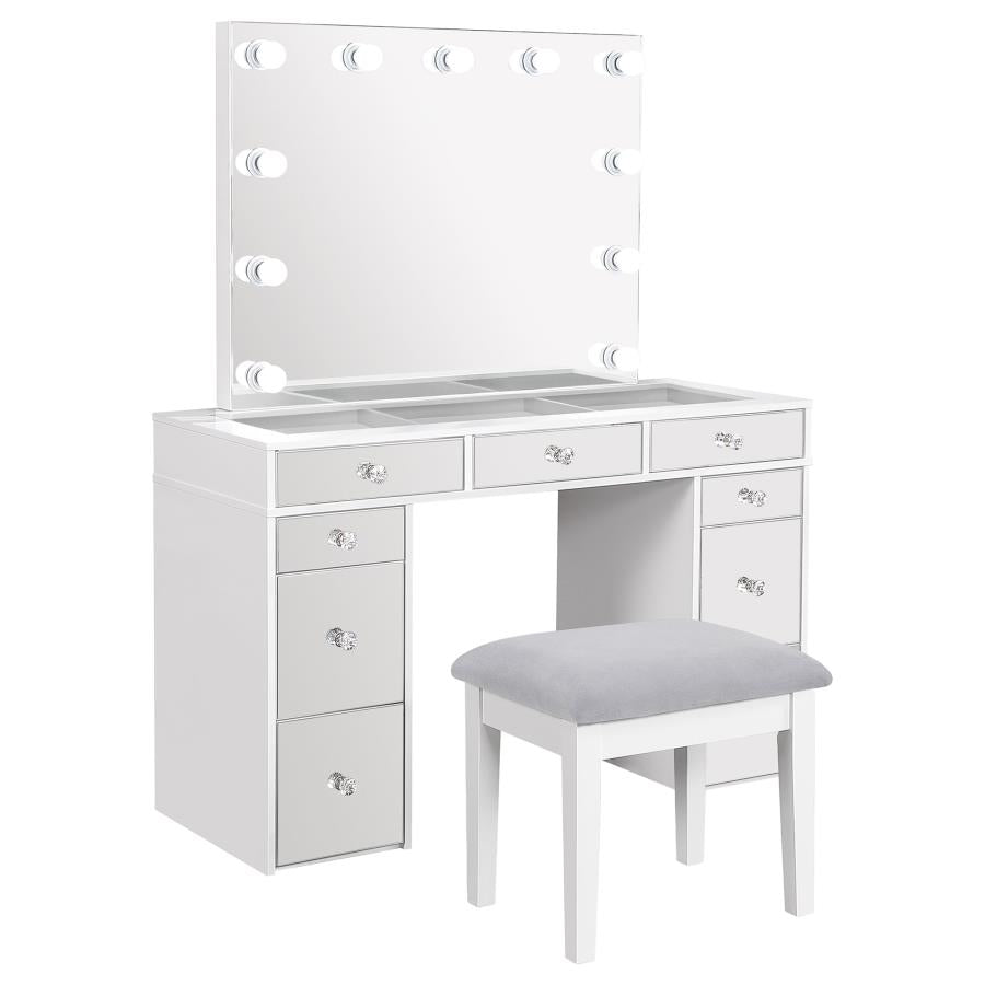 Regina White Vanity Set - furniture place usa