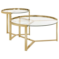 Delia Gold 2 Pc Nesting Coffee Table - furniture place usa