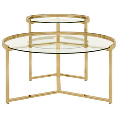 Delia Gold 2 Pc Nesting Coffee Table - furniture place usa