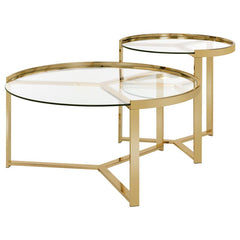 Delia Gold 2 Pc Nesting Coffee Table - furniture place usa