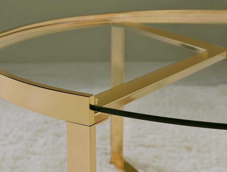 Delia Gold 2 Pc Nesting Coffee Table - furniture place usa