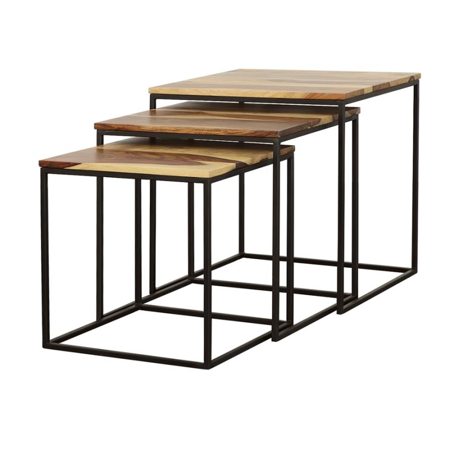 Belcourt Brown 3 Pc Nesting Table - furniture place usa