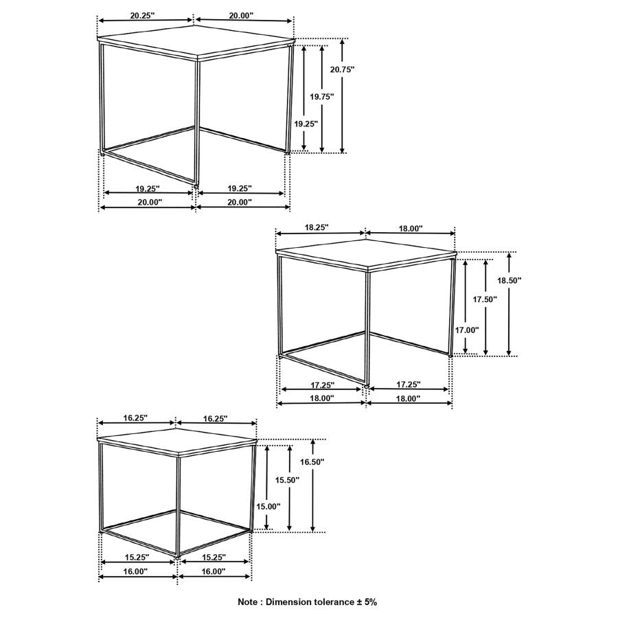 Belcourt Brown 3 Pc Nesting Table - furniture place usa