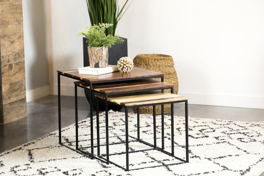 Belcourt Brown 3 Pc Nesting Table - furniture place usa