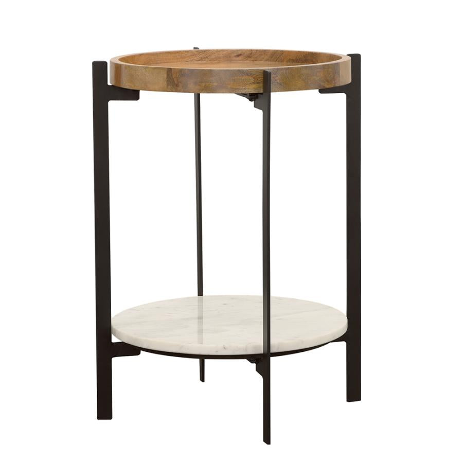 Adhvik Brown Side Table - furniture place usa