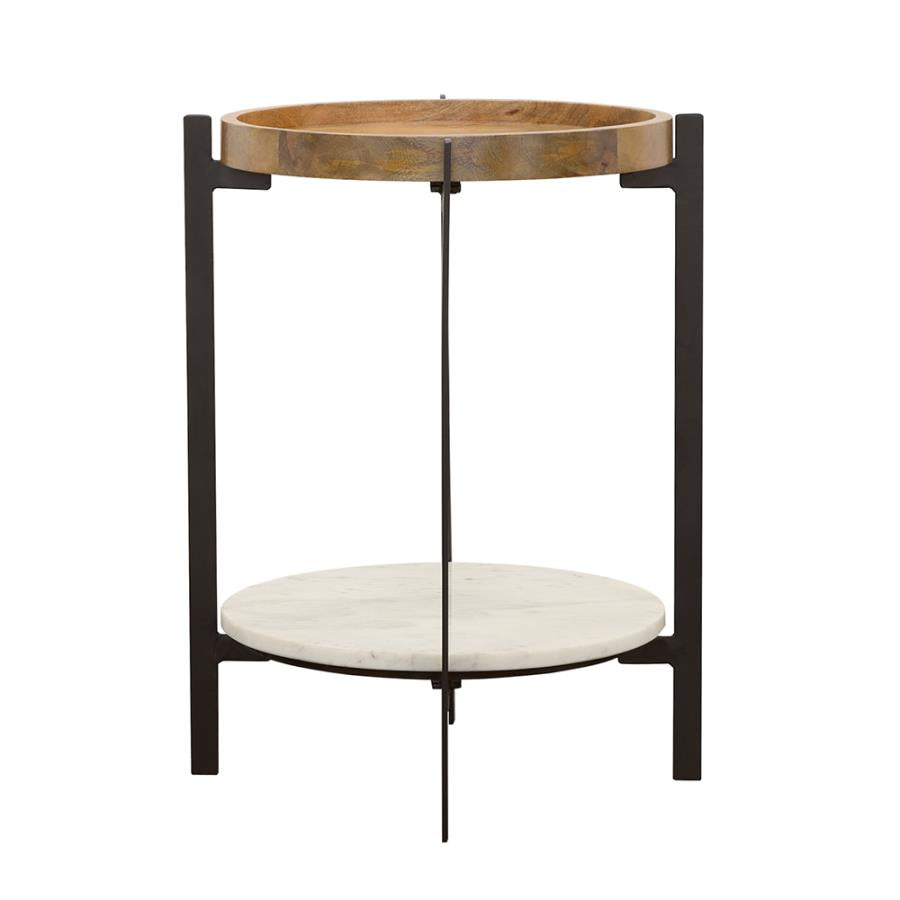 Adhvik Brown Side Table - furniture place usa