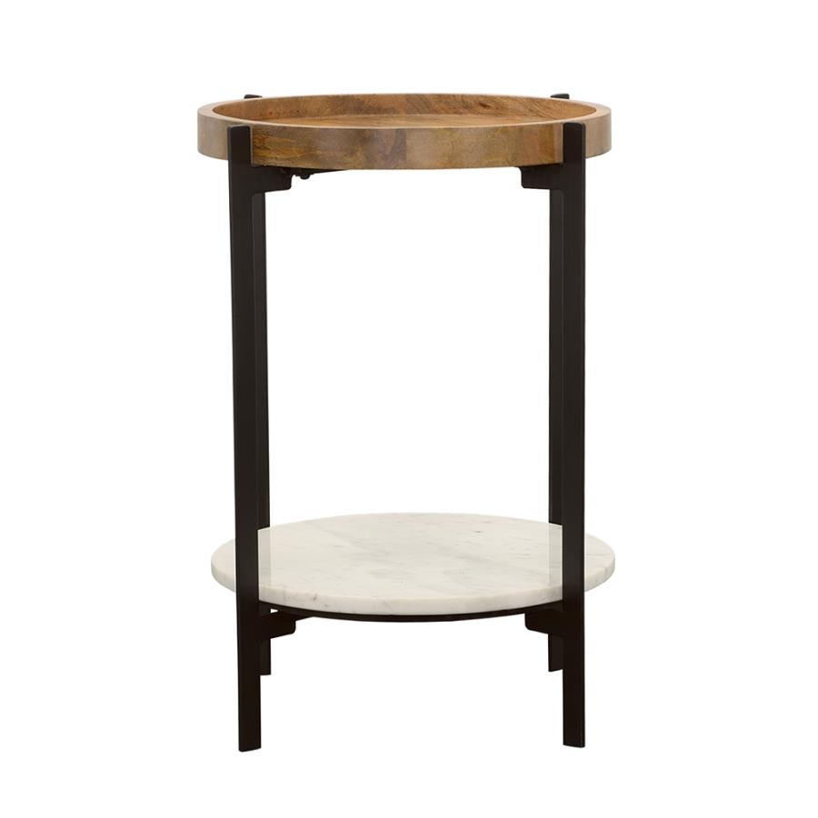 Adhvik Brown Side Table - furniture place usa