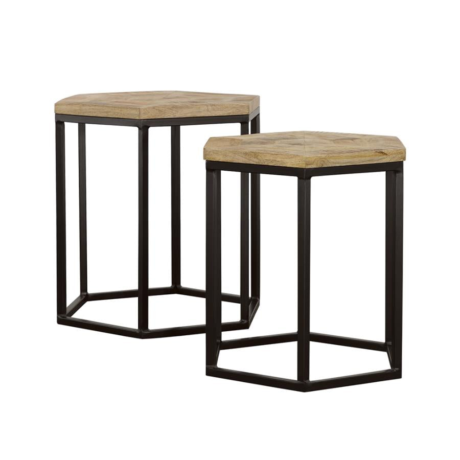 Adger Brown 2 Pc Nesting Table - furniture place usa