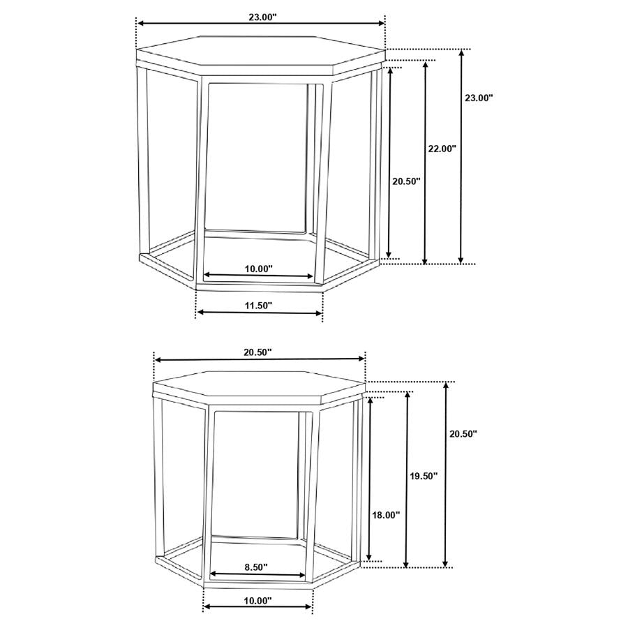 Adger Brown 2 Pc Nesting Table - furniture place usa