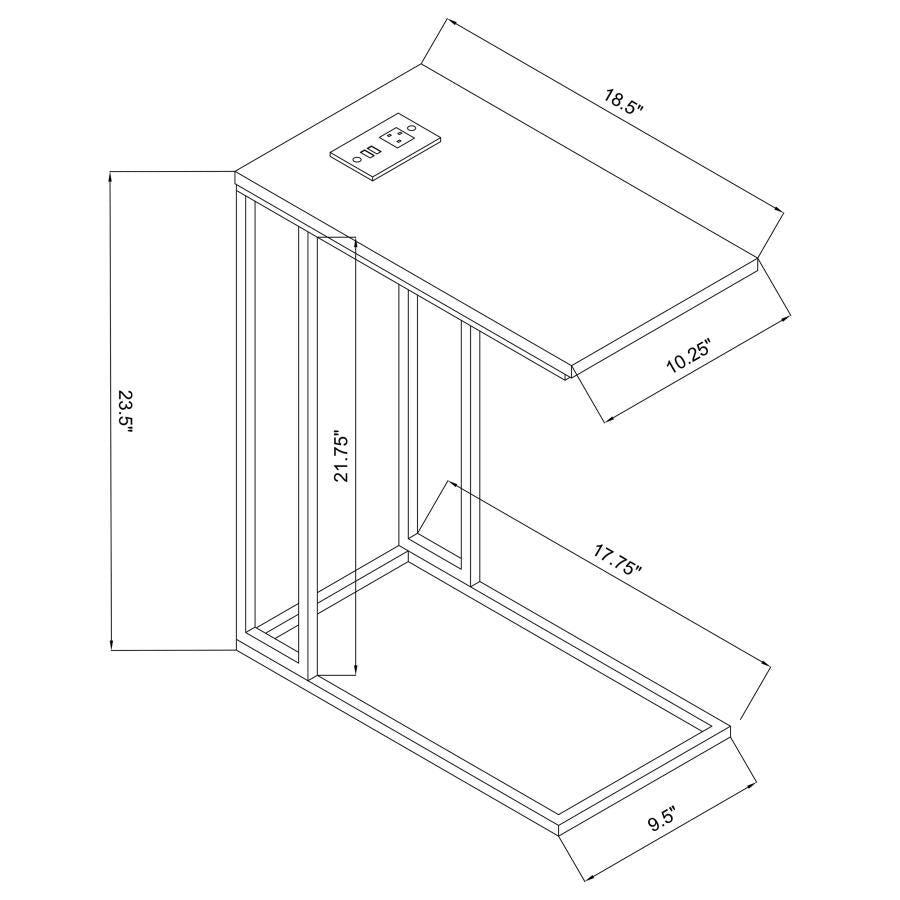 Rudy Brown Side Table - furniture place usa