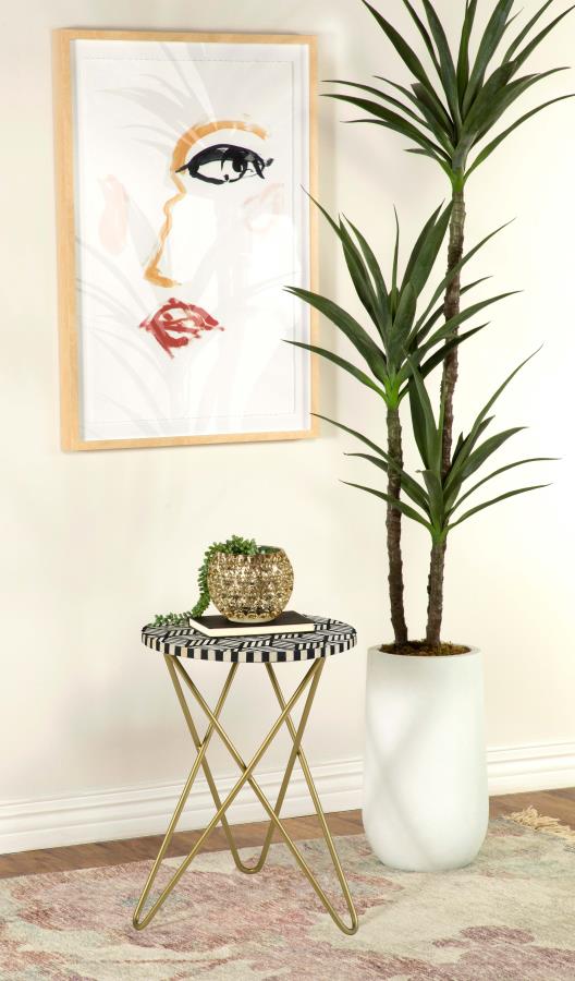 Xenia Gold Side Table - furniture place usa