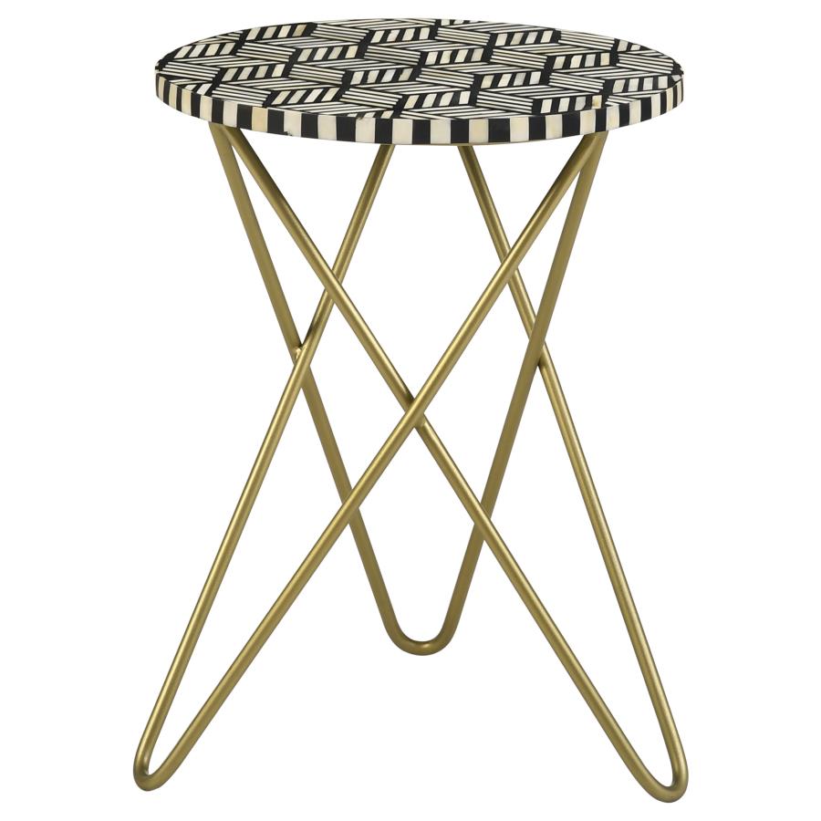 Xenia Gold Side Table - furniture place usa