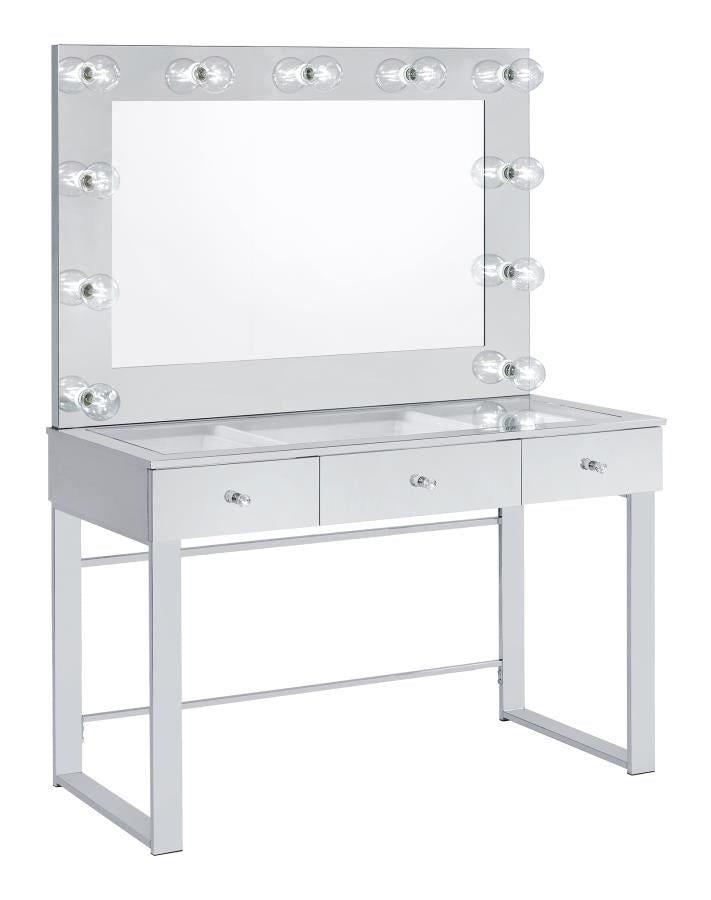 Umbridge Silver Vanity Table & Mirror - furniture place usa