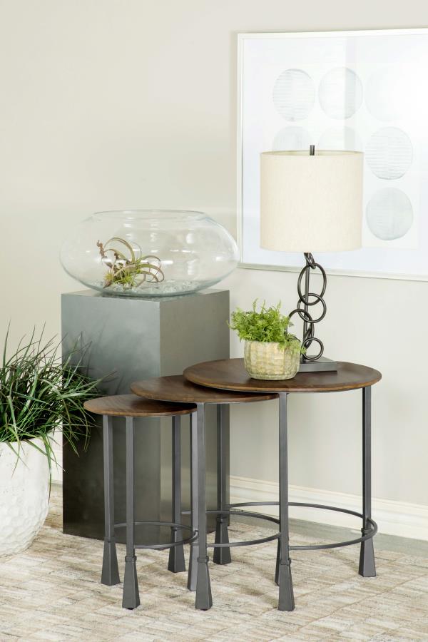 Deja Brown 3 Pc Nesting Table - furniture place usa