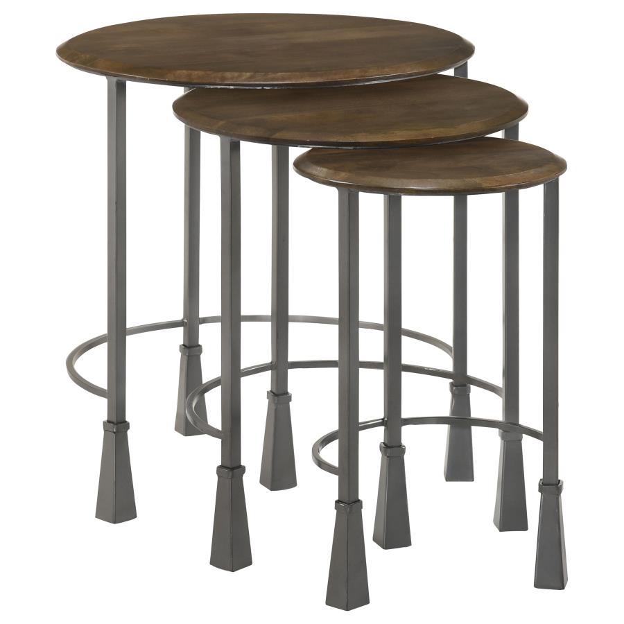 Deja Brown 3 Pc Nesting Table - furniture place usa