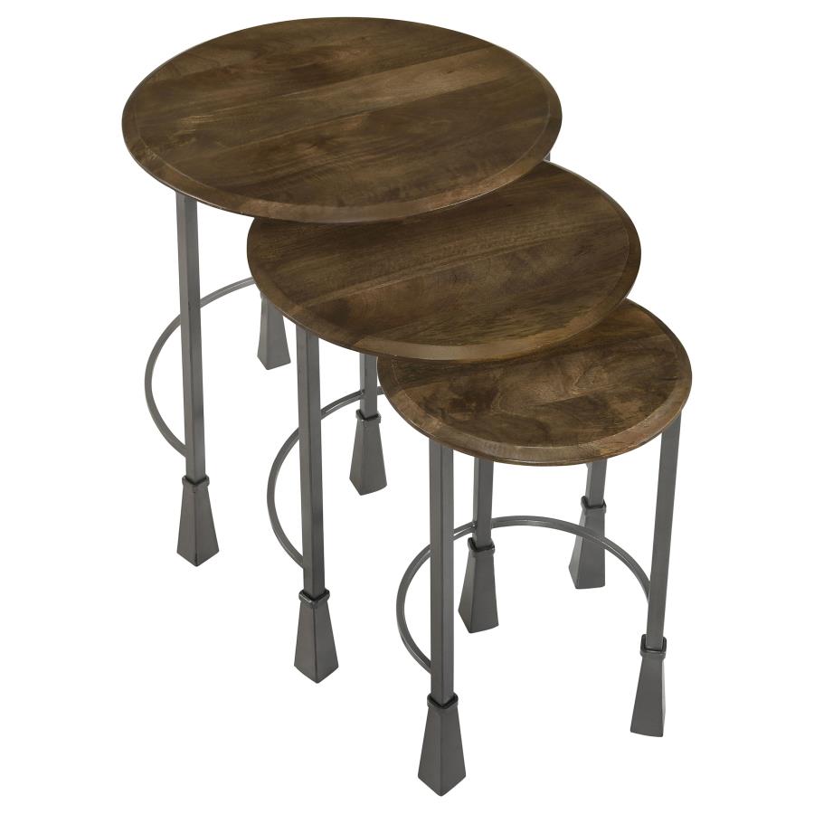 Deja Brown 3 Pc Nesting Table - furniture place usa