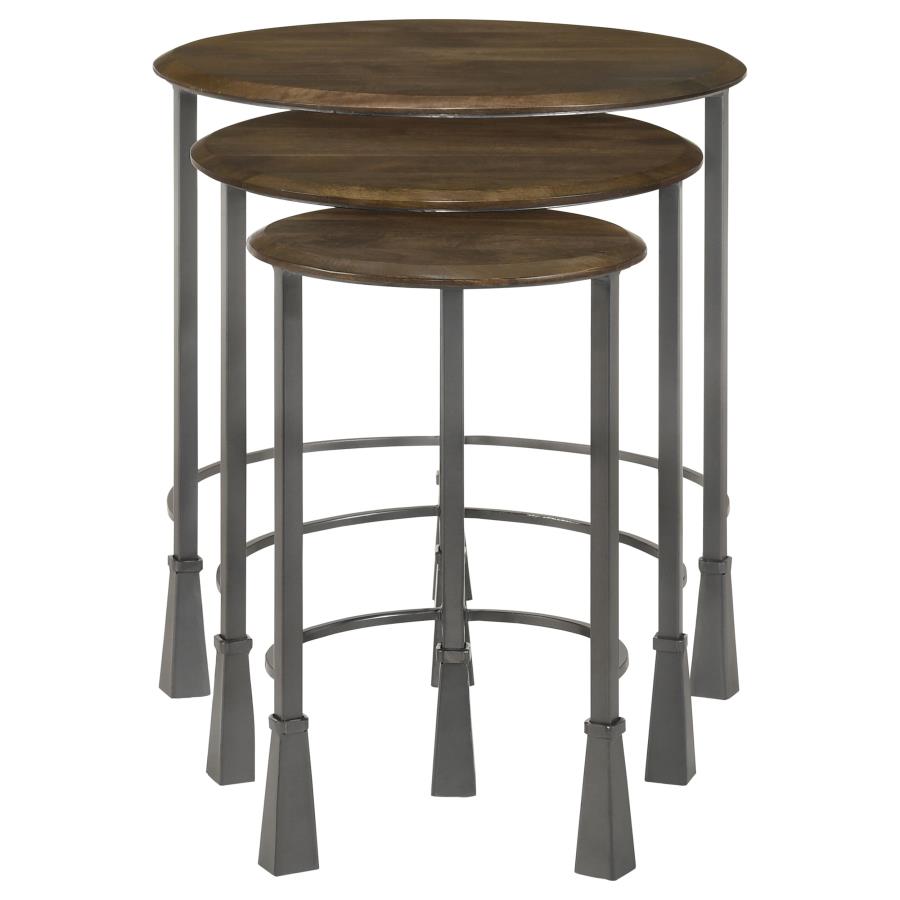 Deja Brown 3 Pc Nesting Table - furniture place usa