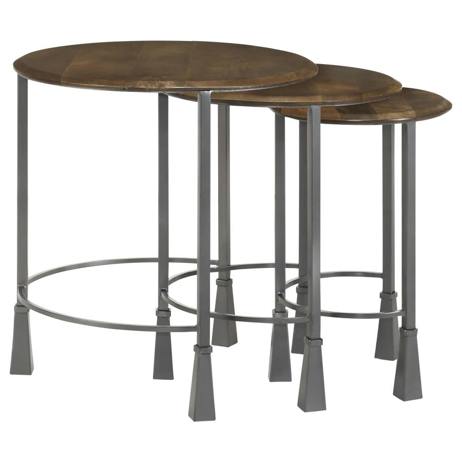 Deja Brown 3 Pc Nesting Table - furniture place usa