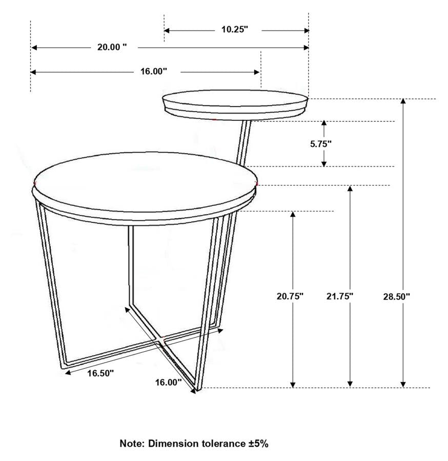 Yael Brown Side Table - furniture place usa