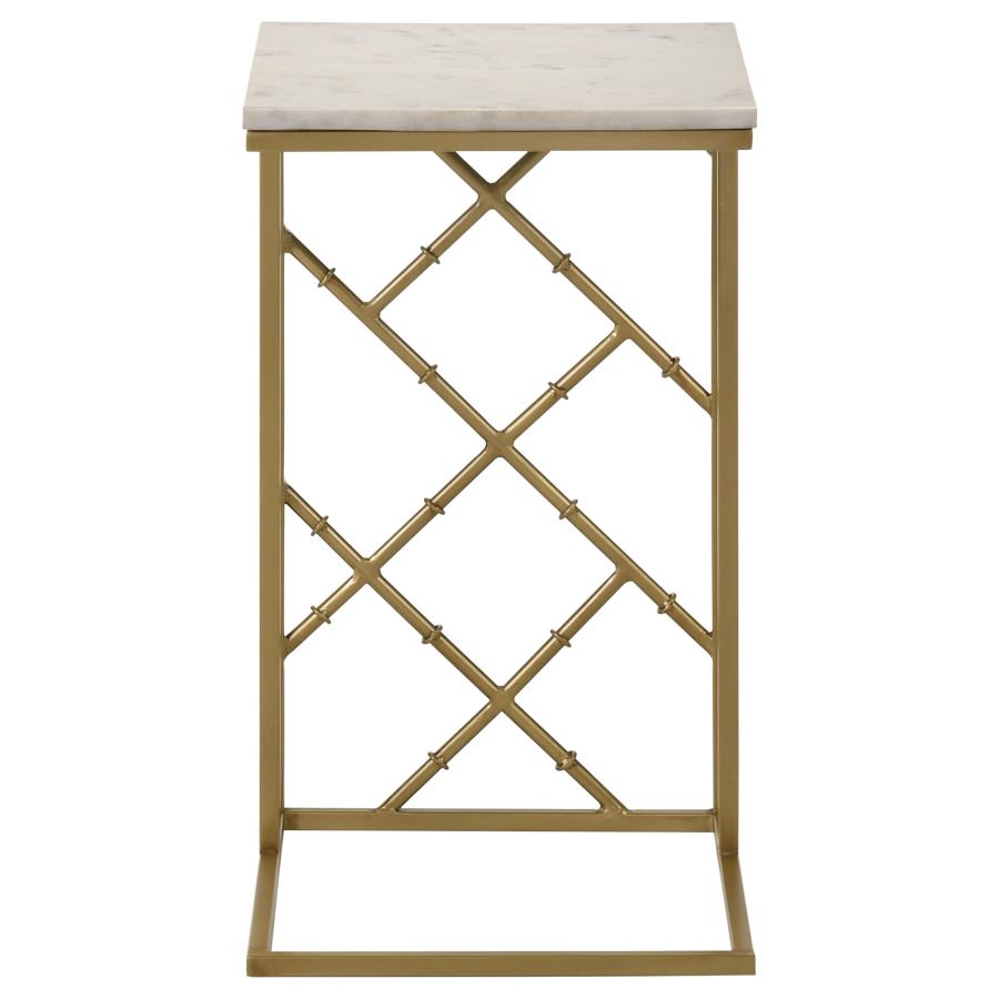 Angeliki Gold Side Table - furniture place usa