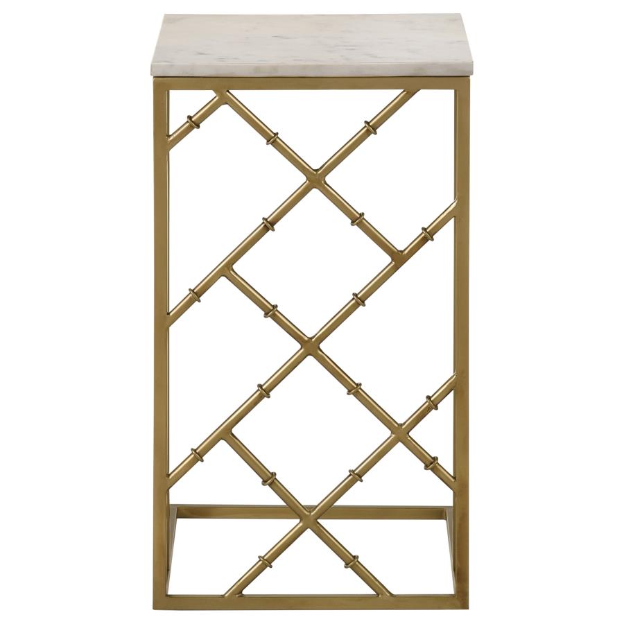 Angeliki Gold Side Table - furniture place usa