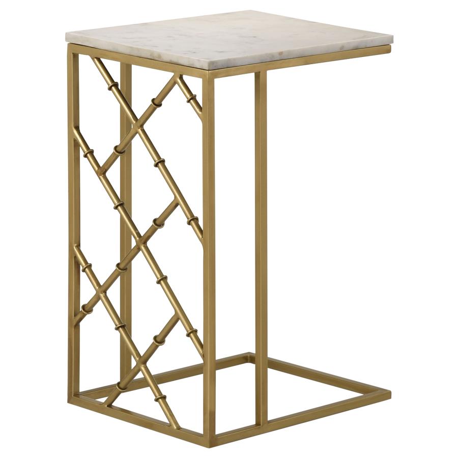 Angeliki Gold Side Table - furniture place usa