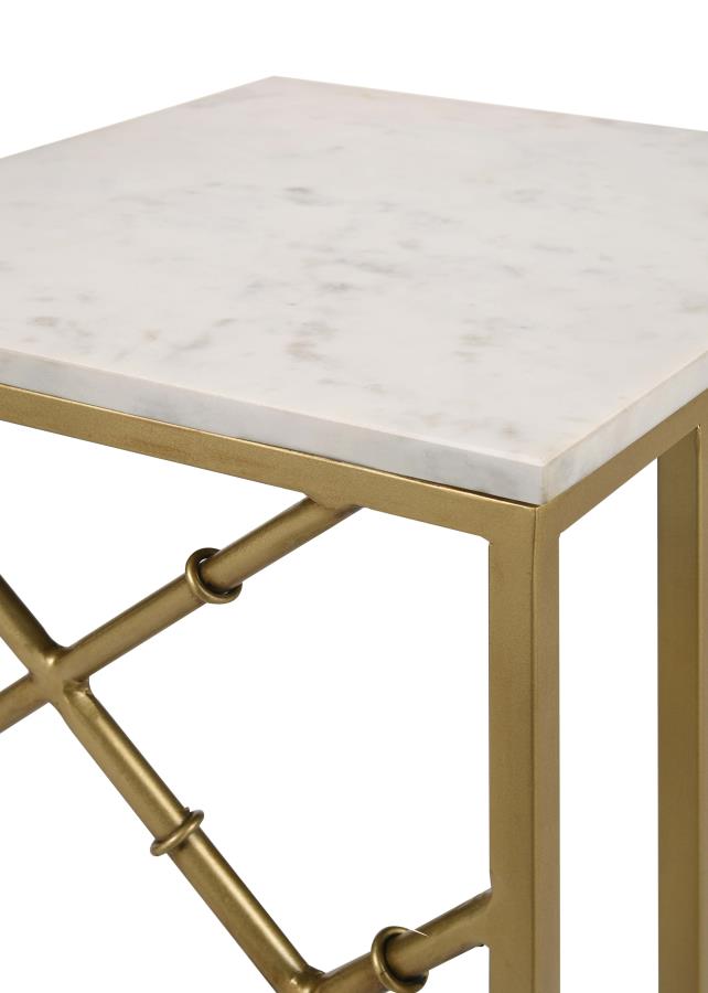 Angeliki Gold Side Table - furniture place usa