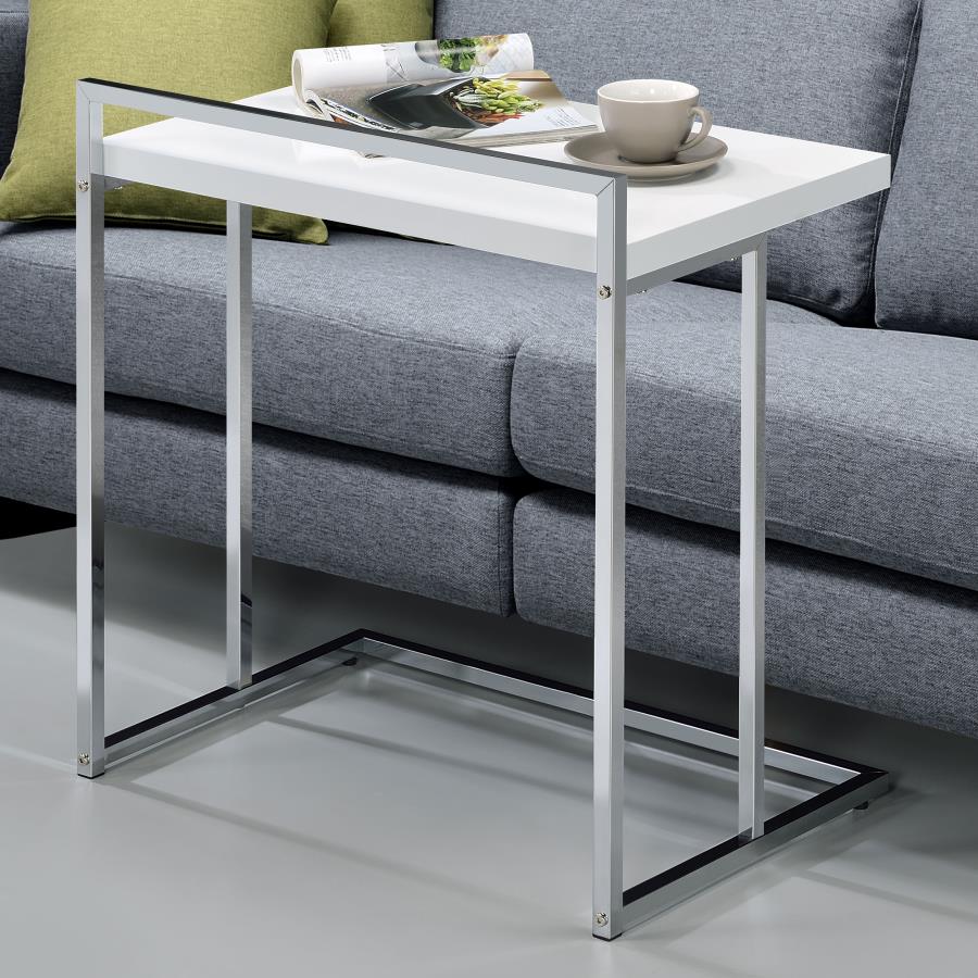 Dani White Side Table - furniture place usa