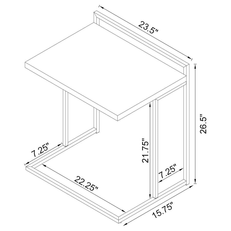 Dani White Side Table - furniture place usa