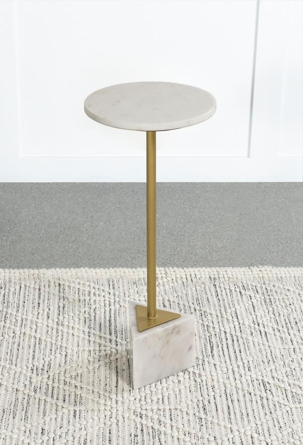 Fulcher White Side Table - furniture place usa