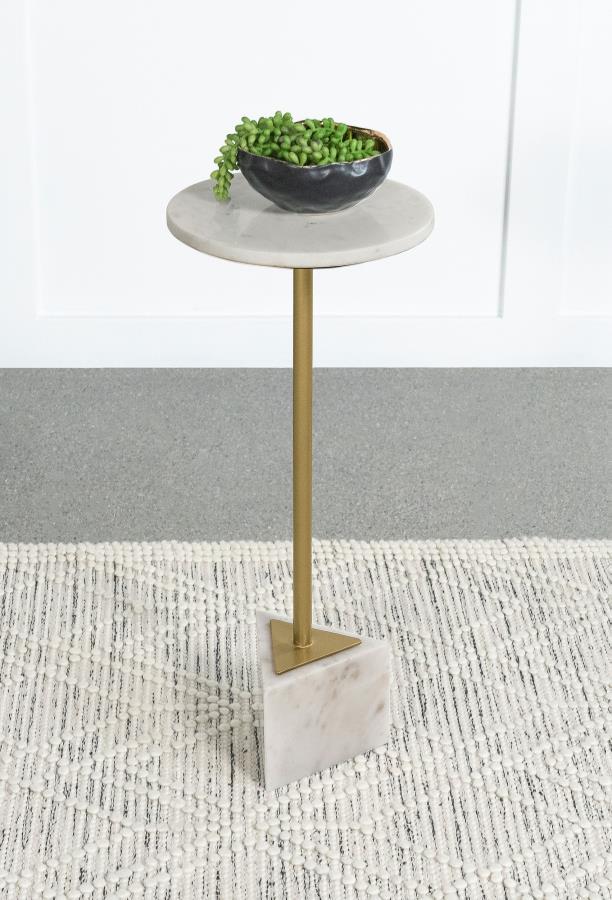 Fulcher White Side Table - furniture place usa