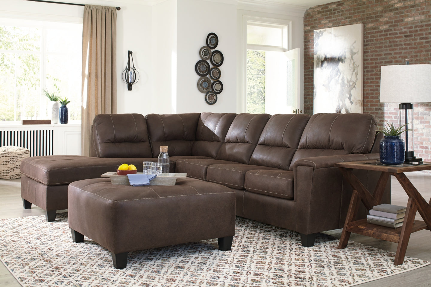 Navi 2-Piece Sectional with Ottoman - PKG007398 - furniture place usa