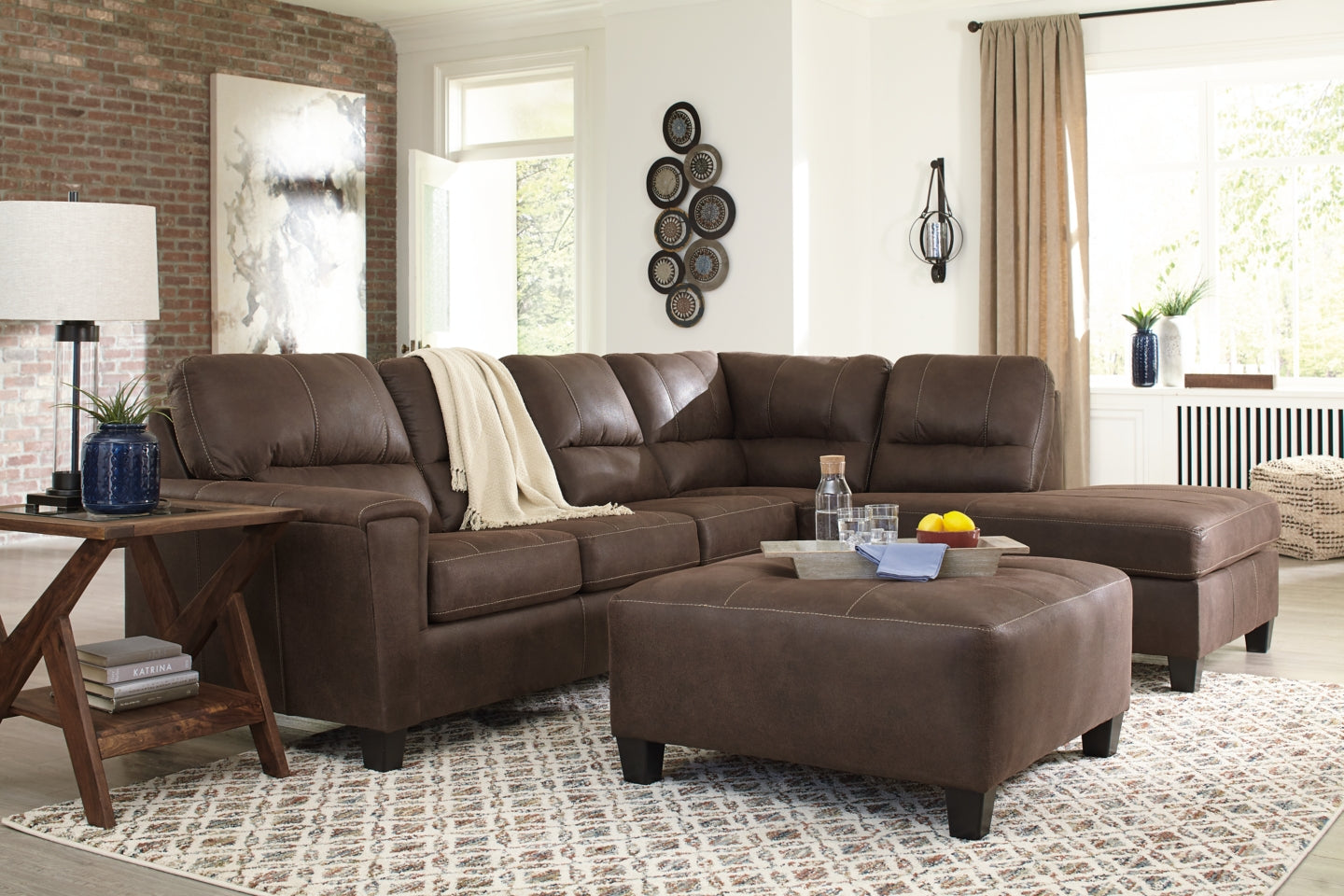 Navi 2-Piece Sectional with Ottoman - PKG007399 - furniture place usa