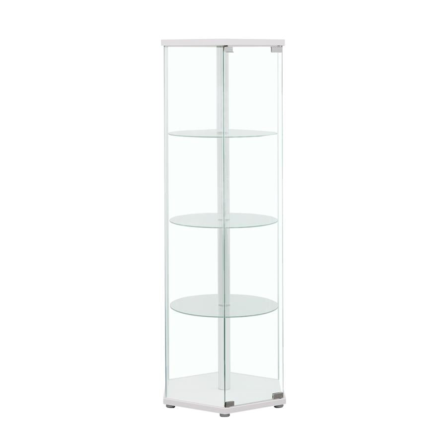 Zahavah White Curio Cabinet - furniture place usa