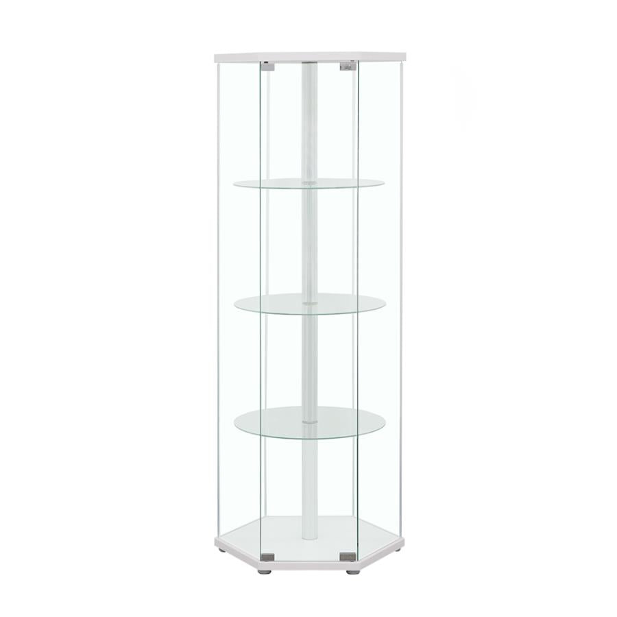 Zahavah White Curio Cabinet - furniture place usa