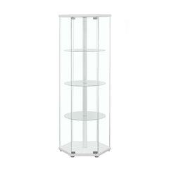 Zahavah White Curio Cabinet - furniture place usa