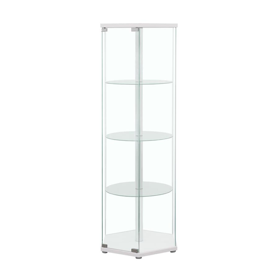 Zahavah White Curio Cabinet - furniture place usa