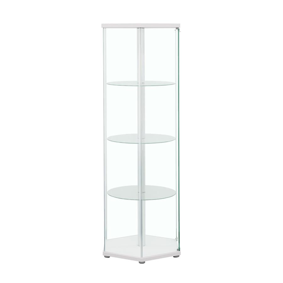 Zahavah White Curio Cabinet - furniture place usa