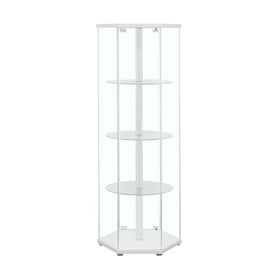 Zahavah White Curio Cabinet - furniture place usa