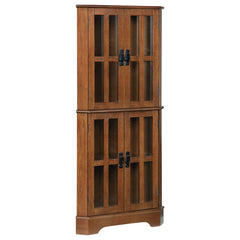 Coreosis Brown Curio Cabinet - furniture place usa