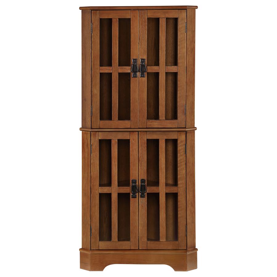 Coreosis Brown Curio Cabinet - furniture place usa